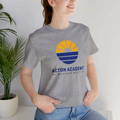 Acton Academy Madison West  blue/yellow Unisex Jersey Short Sleeve Tee