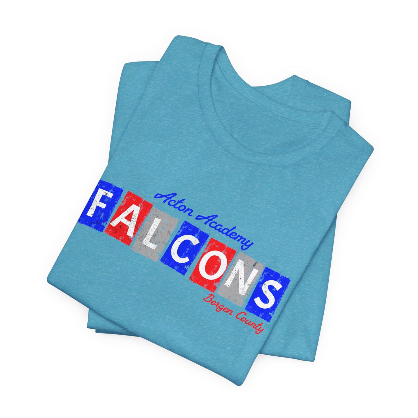 Acton Falcons Bergen Red Block Unisex Jersey Short Sleeve Tee