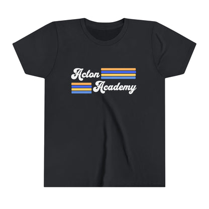 Acton Academy Blue Striped Youth Short Sleeve Tee