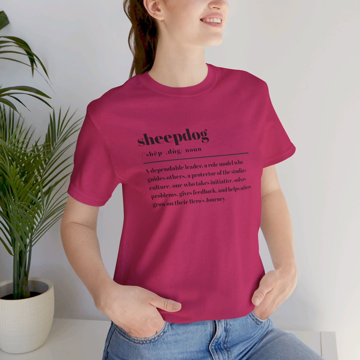 Sheepdog definition in black Unisex Jersey Short Sleeve Tee