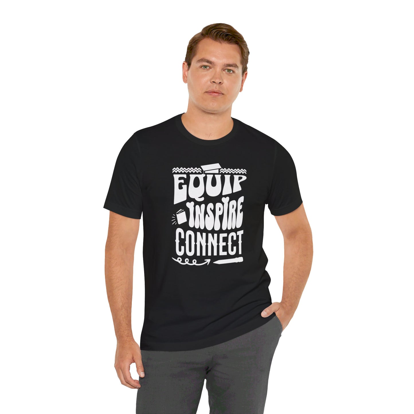 Equip, Inspire, Connect, Unisex Jersey Short Sleeve Tee