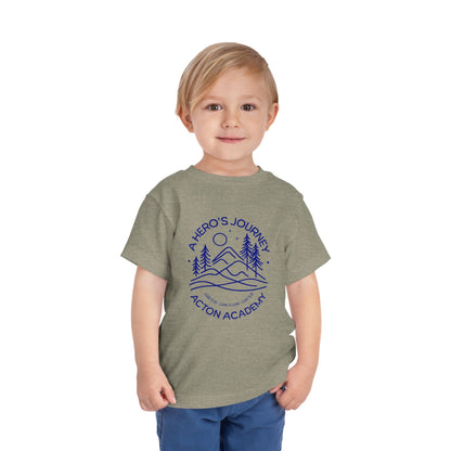 Hero's Journey Line Drawing with Acton Lakewood on back Toddler Short Sleeve Tee