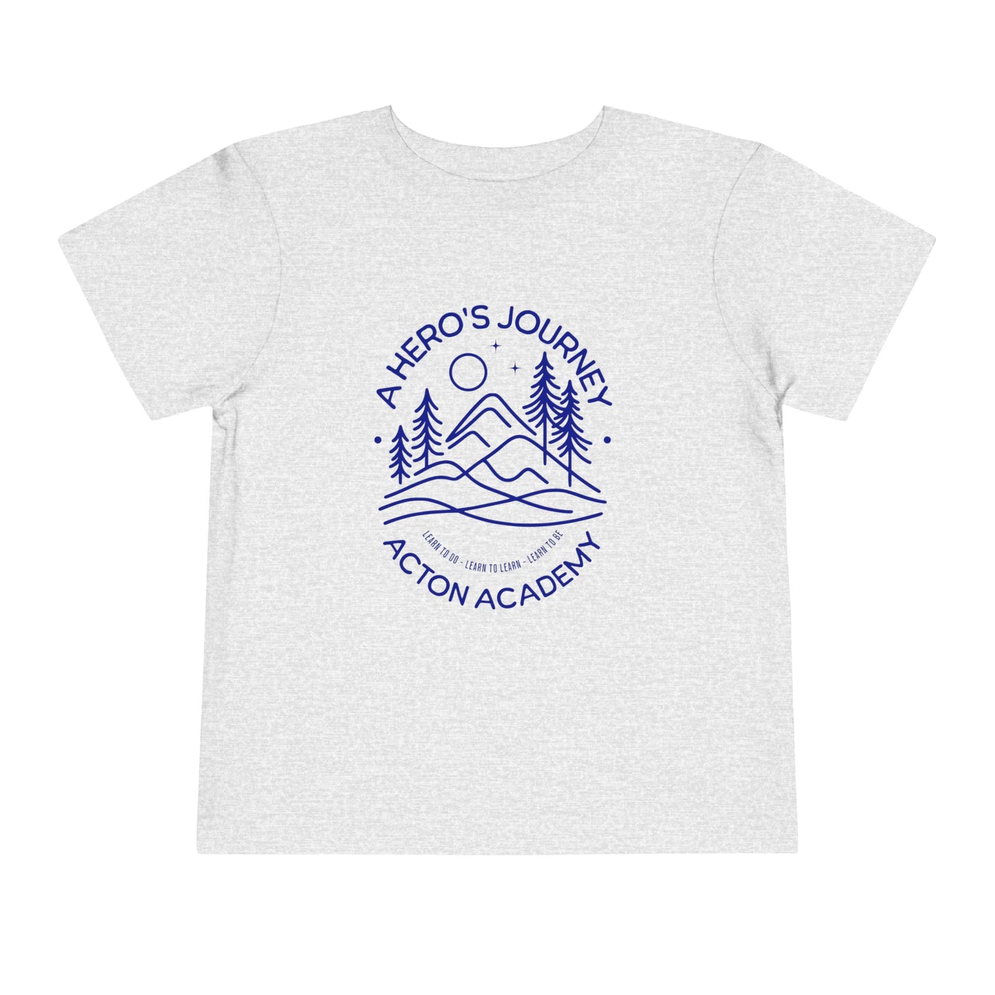 Hero's Journey Line Drawing with Acton Lakewood on back Toddler Short Sleeve Tee