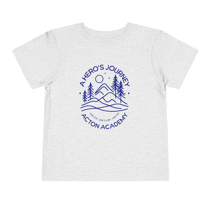 Hero's Journey Line Drawing with Acton Lakewood on back Toddler Short Sleeve Tee