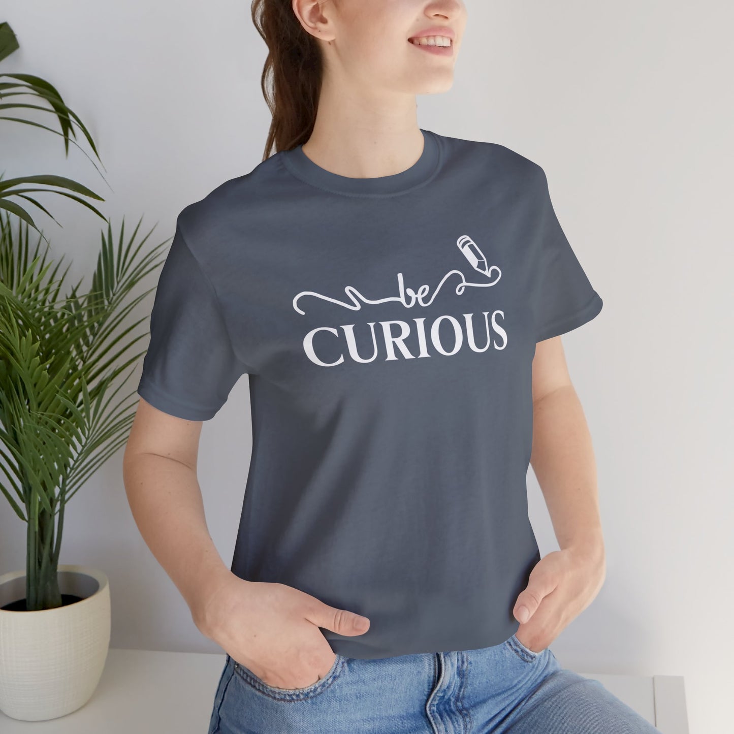 Be Curious with Acton Lakewood on back Unisex Jersey Short Sleeve Tee