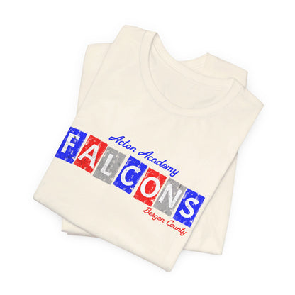 Acton Falcons Bergen Red Block Unisex Jersey Short Sleeve Tee