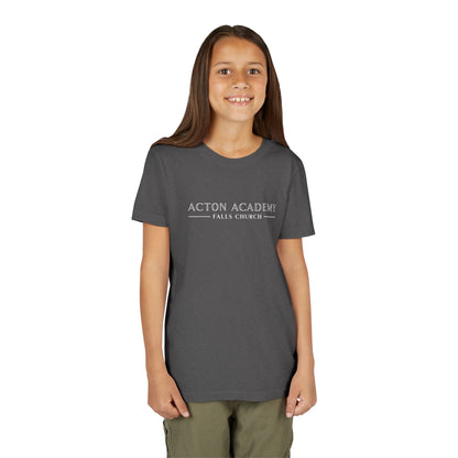 Acton Academy Falls Church White Logo Youth Tee