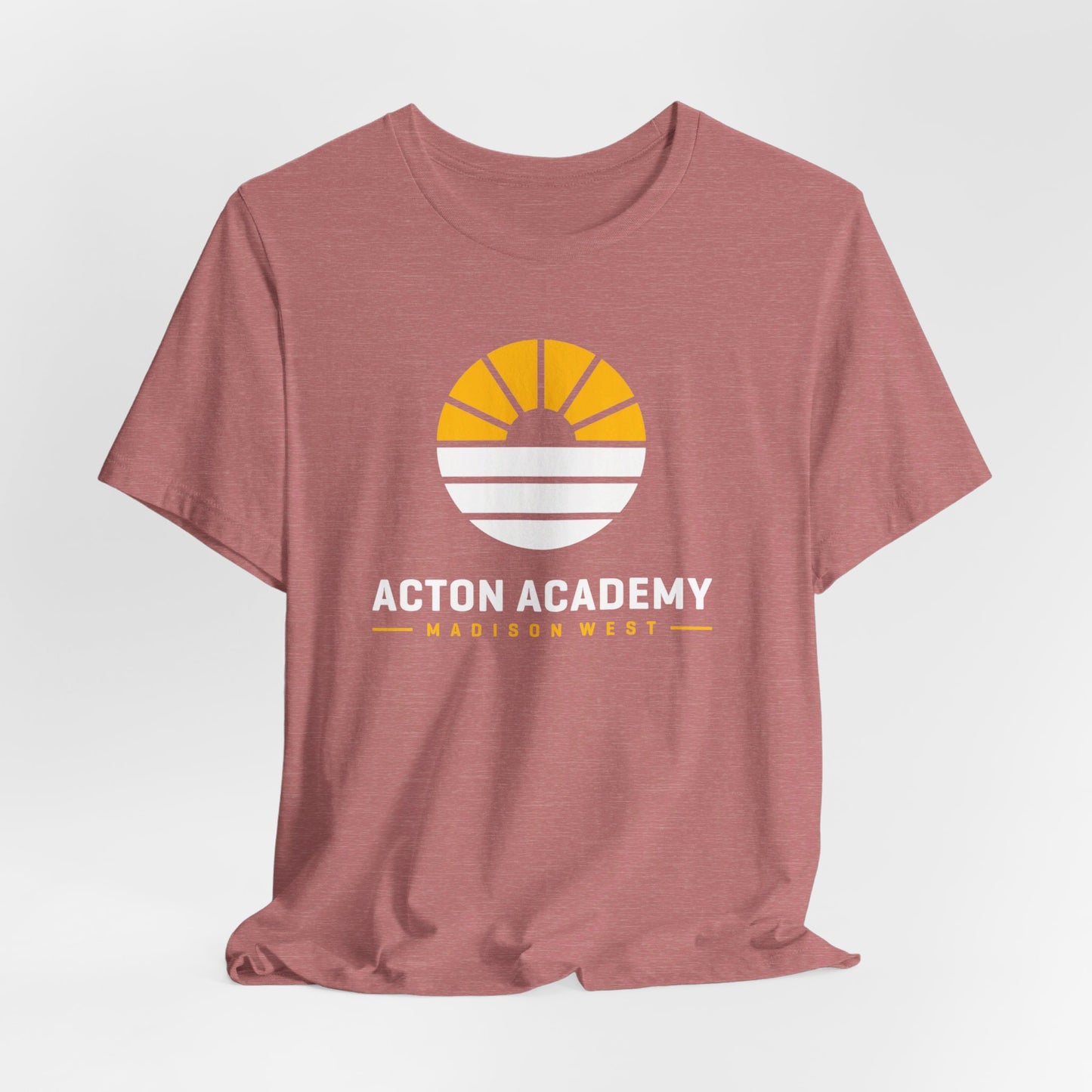 Acton Academy Madison West white/yellow logo Unisex Jersey Short Sleeve Tee