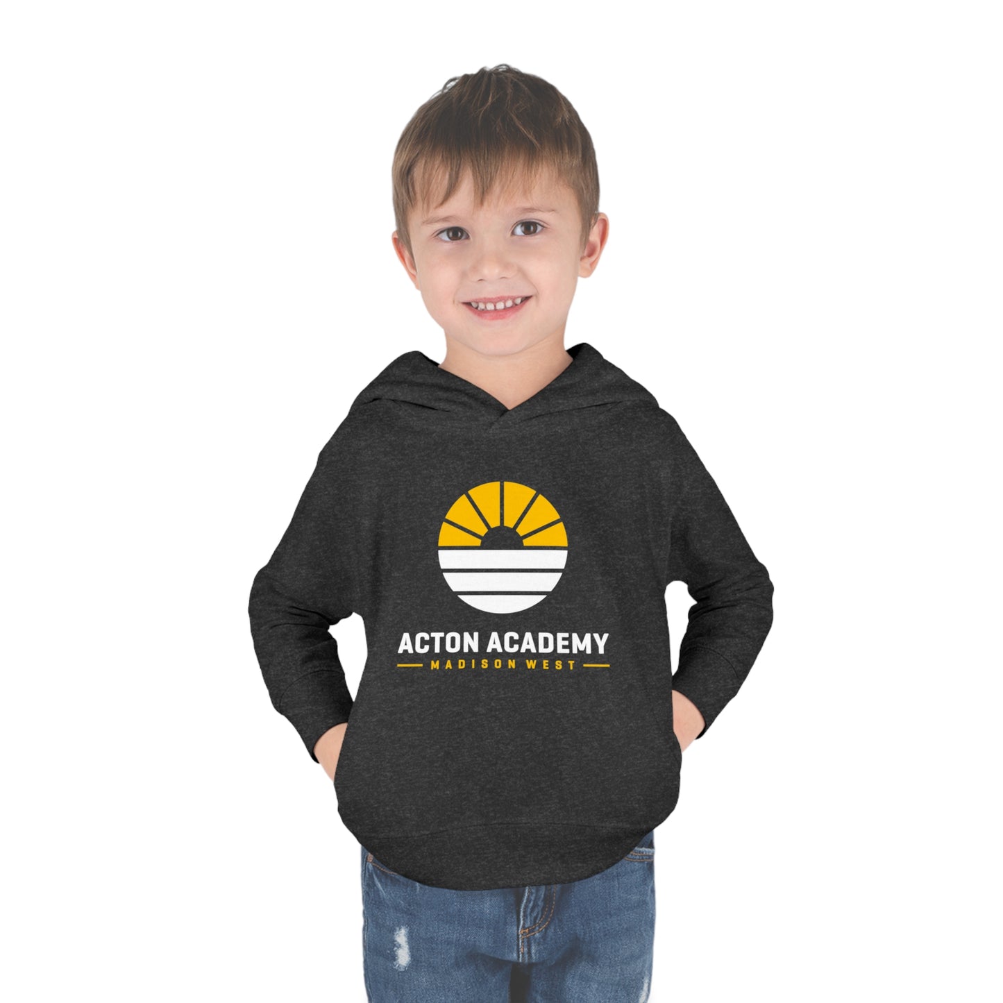 Acton Academy Madison West White Toddler Pullover Fleece Hoodie