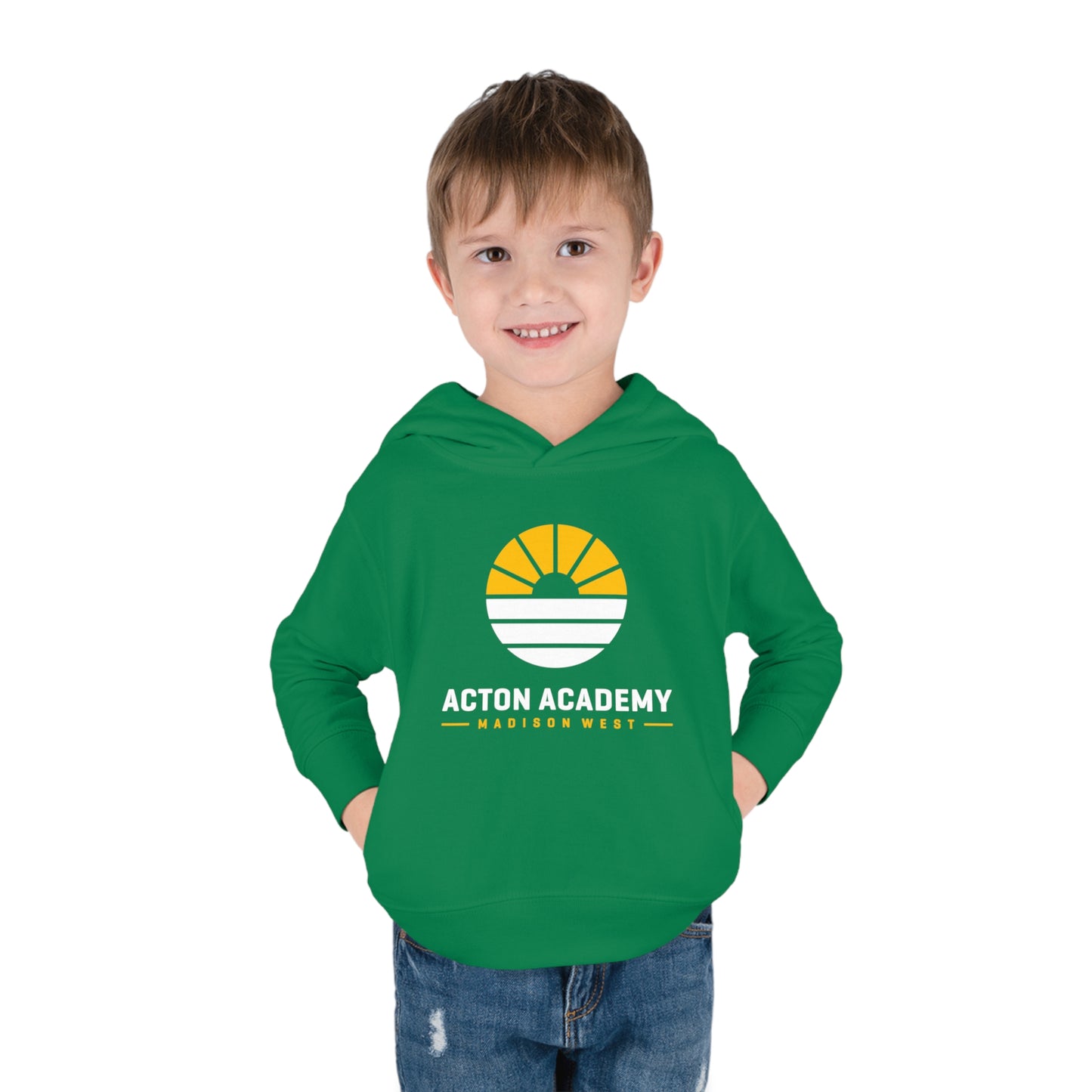 Acton Academy Madison West White Toddler Pullover Fleece Hoodie