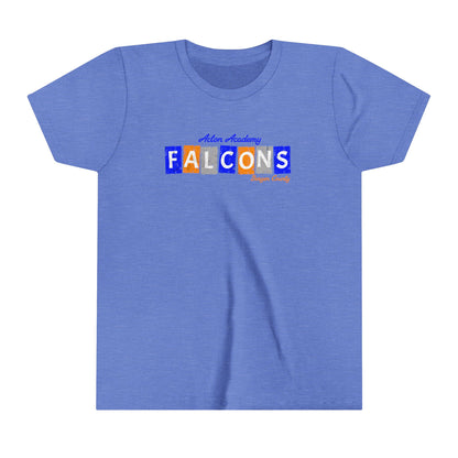 Acton Falcons Block Orange Youth Short Sleeve Tee