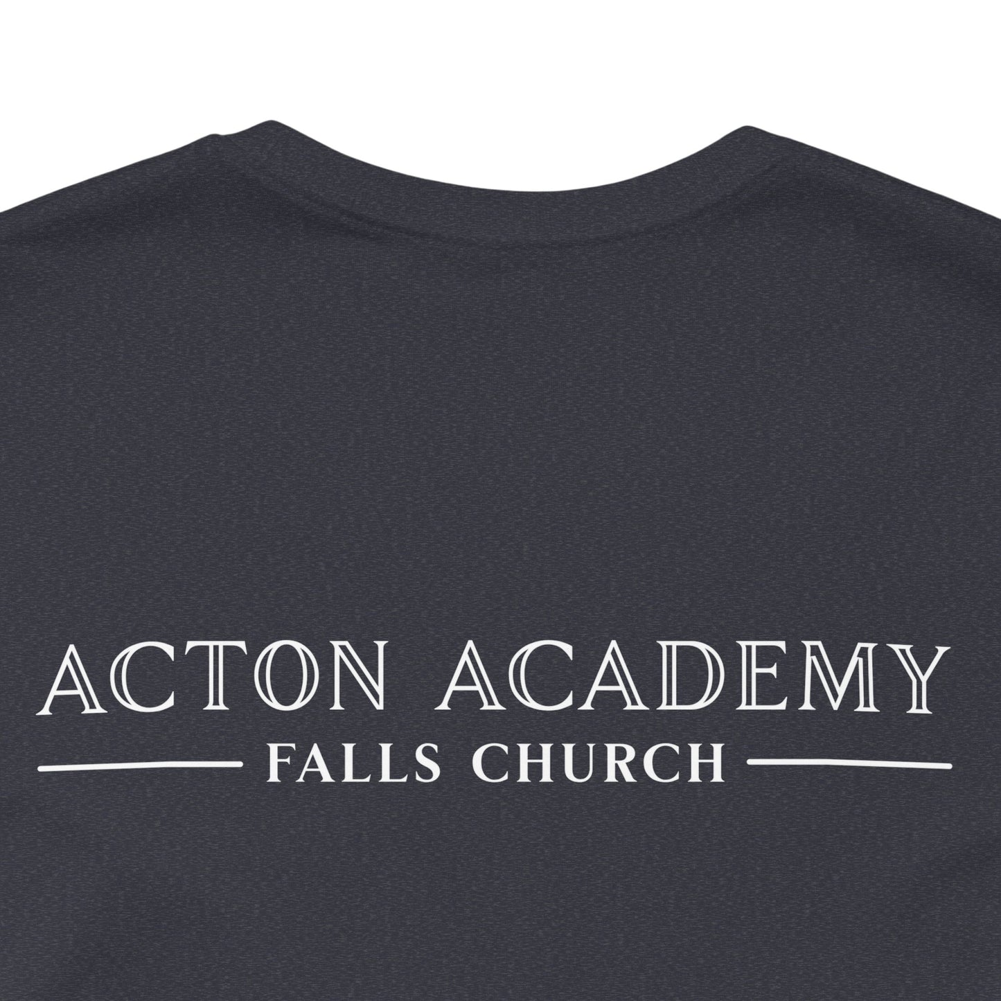 Stay Socratic with Falls Church on back Unisex Jersey Short Sleeve Tee