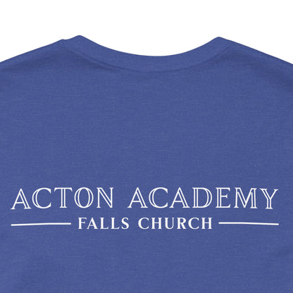 Stay Socratic with Falls Church on back Unisex Jersey Short Sleeve Tee