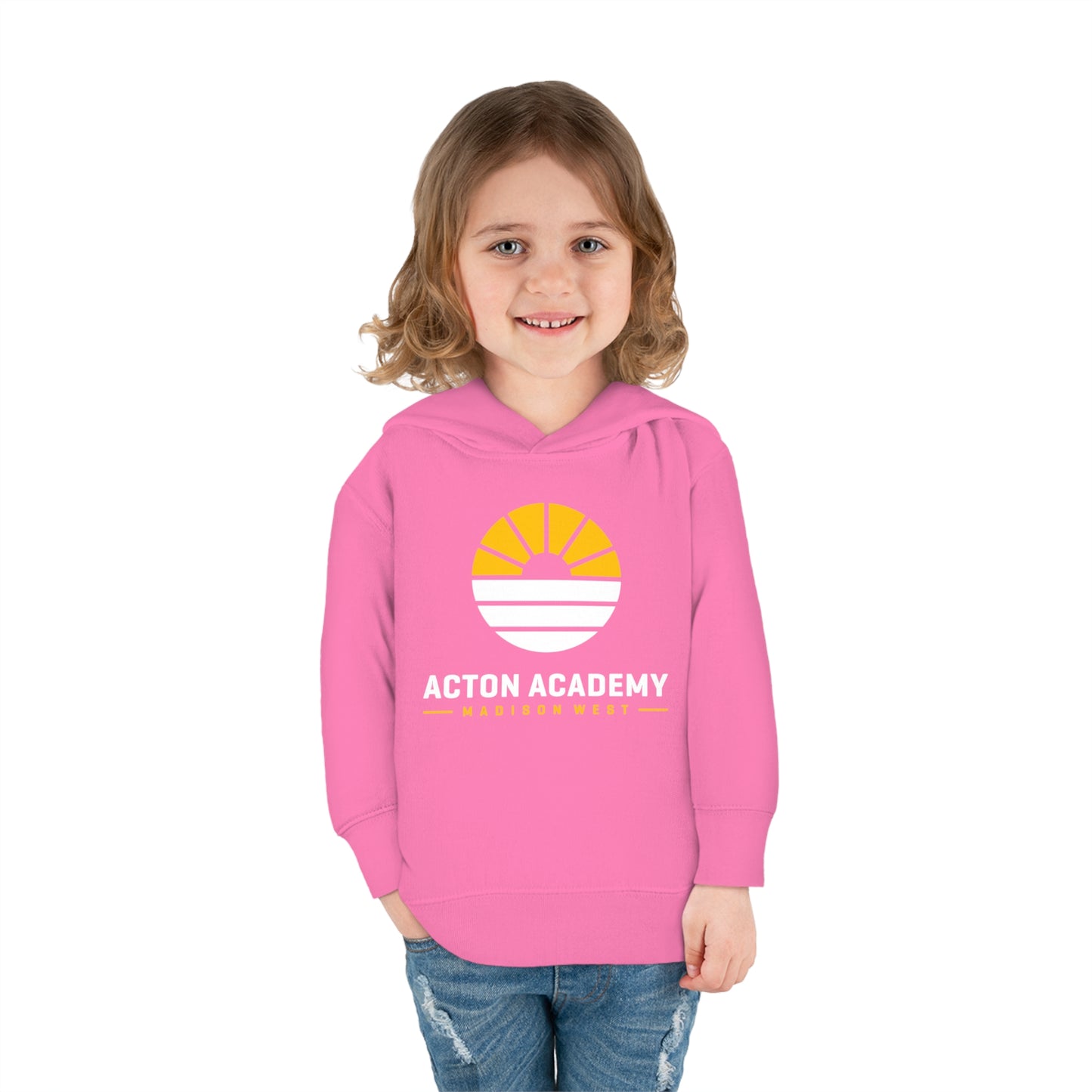 Acton Academy Madison West White Toddler Pullover Fleece Hoodie