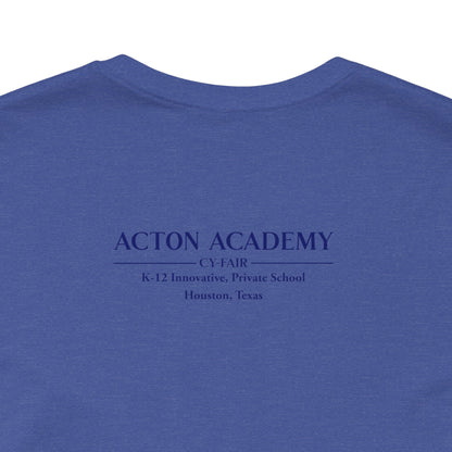 Hero's Journey Line Drawing with Acton CyFair Unisex Jersey Short Sleeve Tee