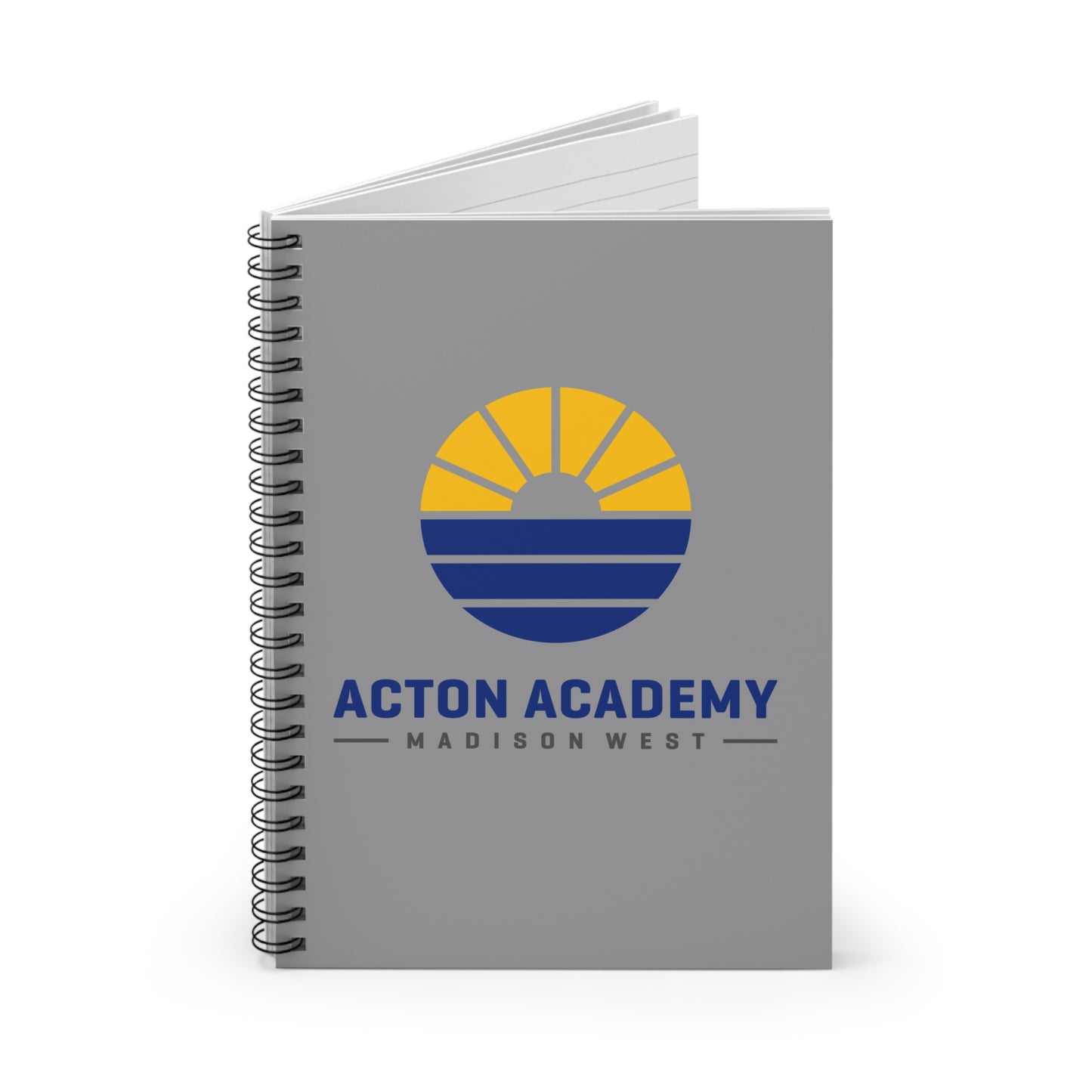 Acton Madison West Grey Spiral Notebook - Ruled Line