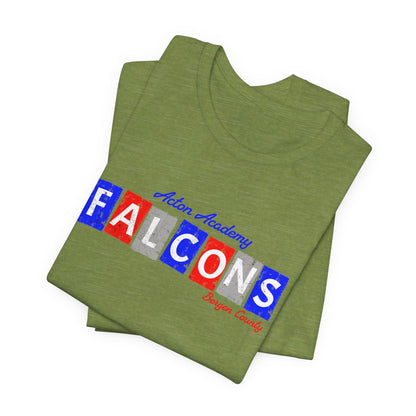 Acton Falcons Bergen Red Block Unisex Jersey Short Sleeve Tee