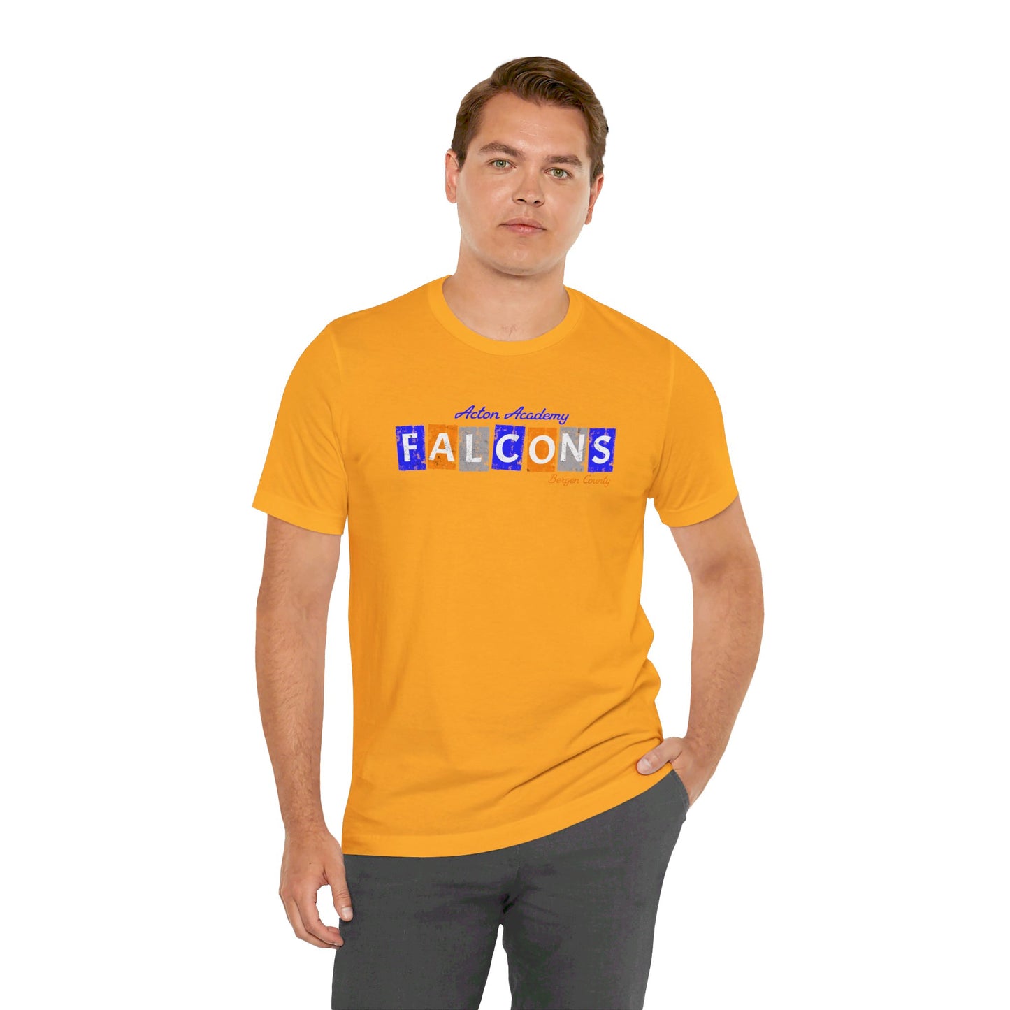 Acton Falcons Bergen Orange Block Unisex Jersey Short Sleeve Tee