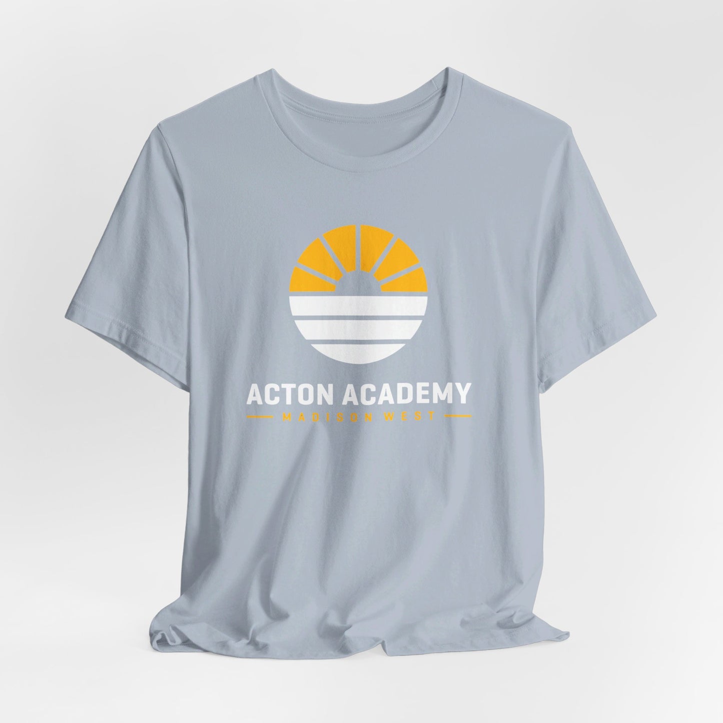 Acton Academy Madison West white/yellow logo Unisex Jersey Short Sleeve Tee