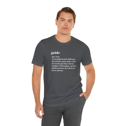 Guide Definition with Falls Church on back White Letters Unisex Jersey Short Sleeve Tee