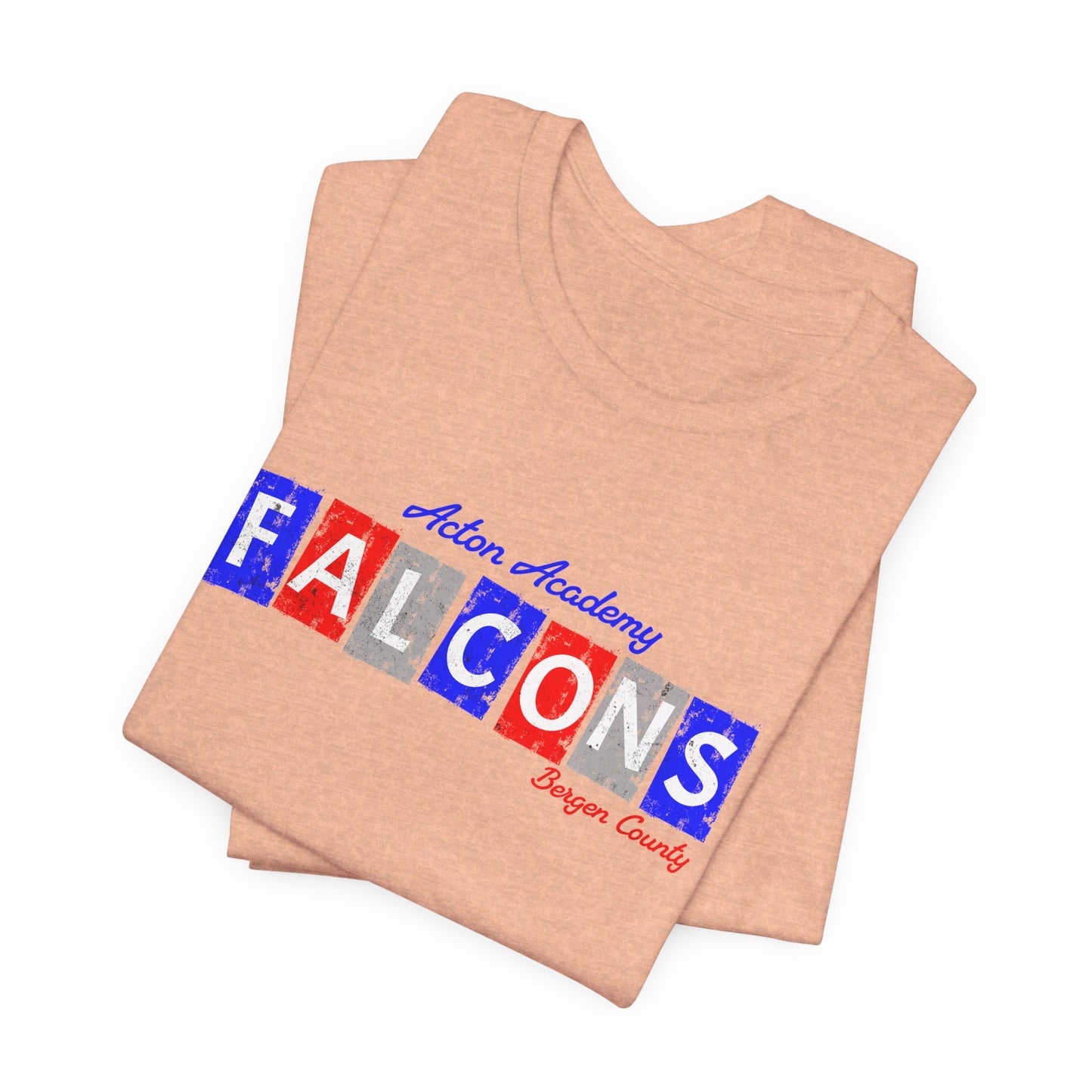 Acton Falcons Bergen Red Block Unisex Jersey Short Sleeve Tee