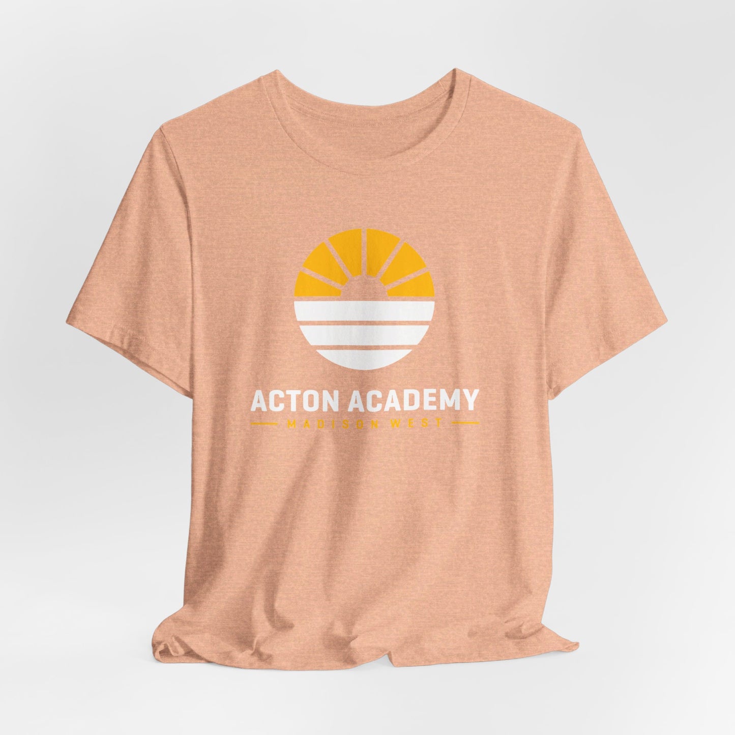 Acton Academy Madison West white/yellow logo Unisex Jersey Short Sleeve Tee