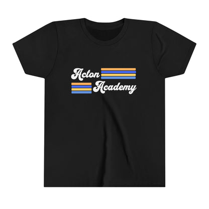 Acton Academy Blue Striped Youth Short Sleeve Tee