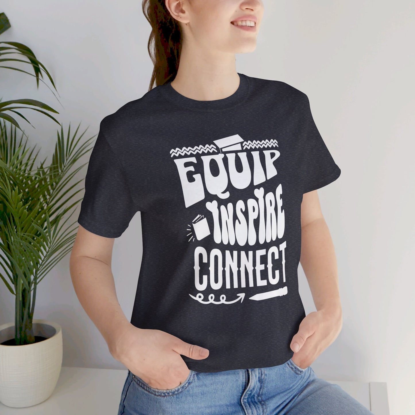 Equip, Inspire, Connect, Unisex Jersey Short Sleeve Tee