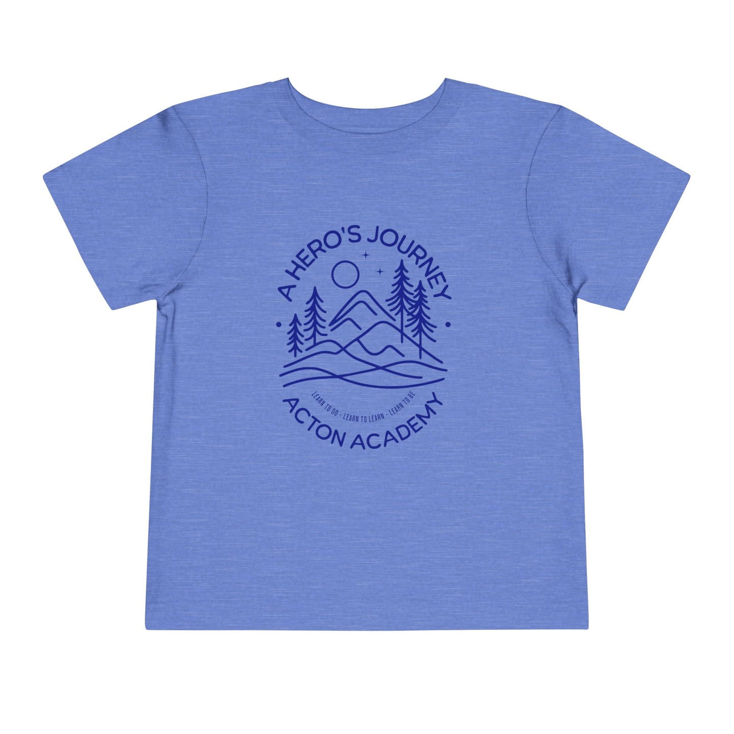 Hero's Journey Line Drawing with Acton Lakewood on back Toddler Short Sleeve Tee