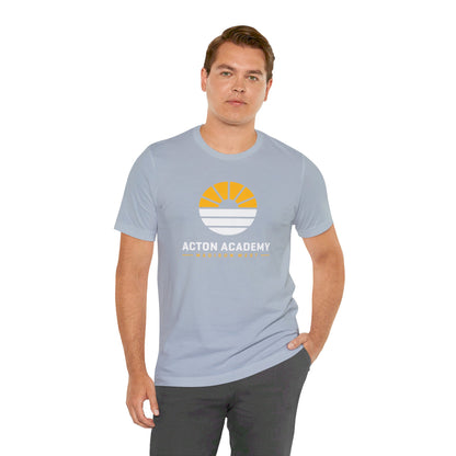 Acton Academy Madison West white/yellow logo Unisex Jersey Short Sleeve Tee