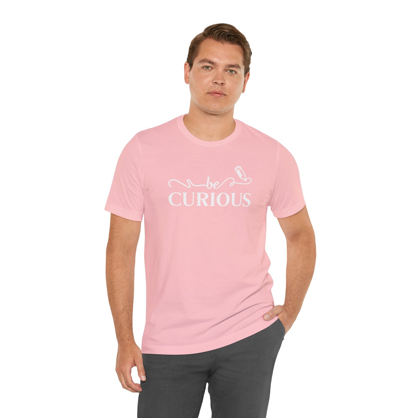 Be Curious with Acton Lakewood on back Unisex Jersey Short Sleeve Tee