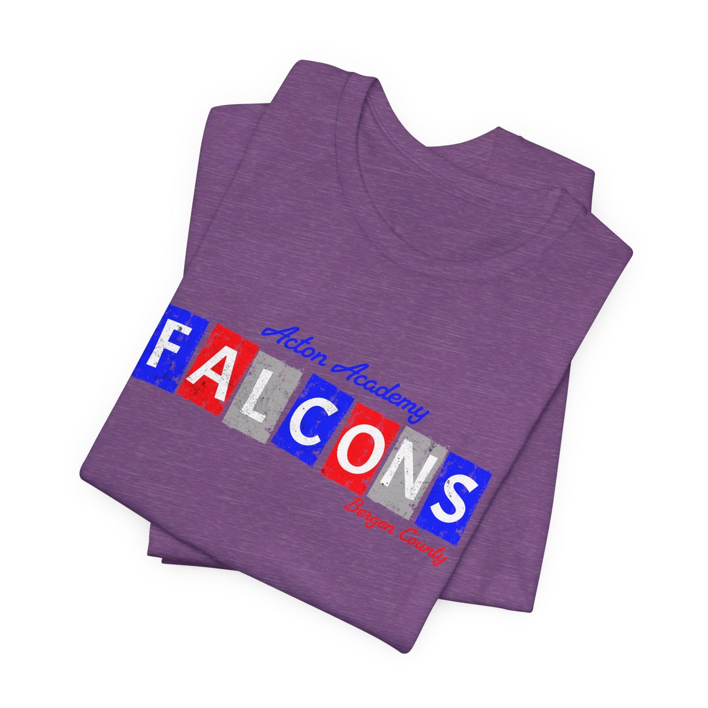 Acton Falcons Bergen Red Block Unisex Jersey Short Sleeve Tee