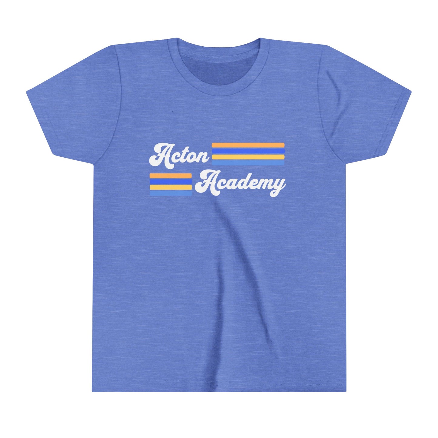 Acton Academy Blue Striped Youth Short Sleeve Tee