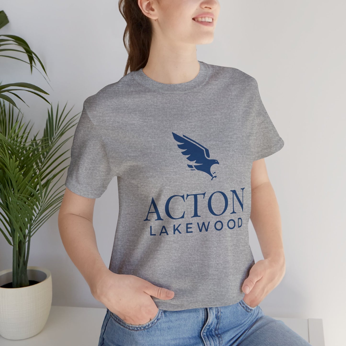 Acton Lakewood with blue logo Unisex Jersey Short Sleeve Tee