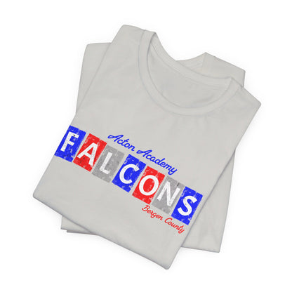 Acton Falcons Bergen Red Block Unisex Jersey Short Sleeve Tee