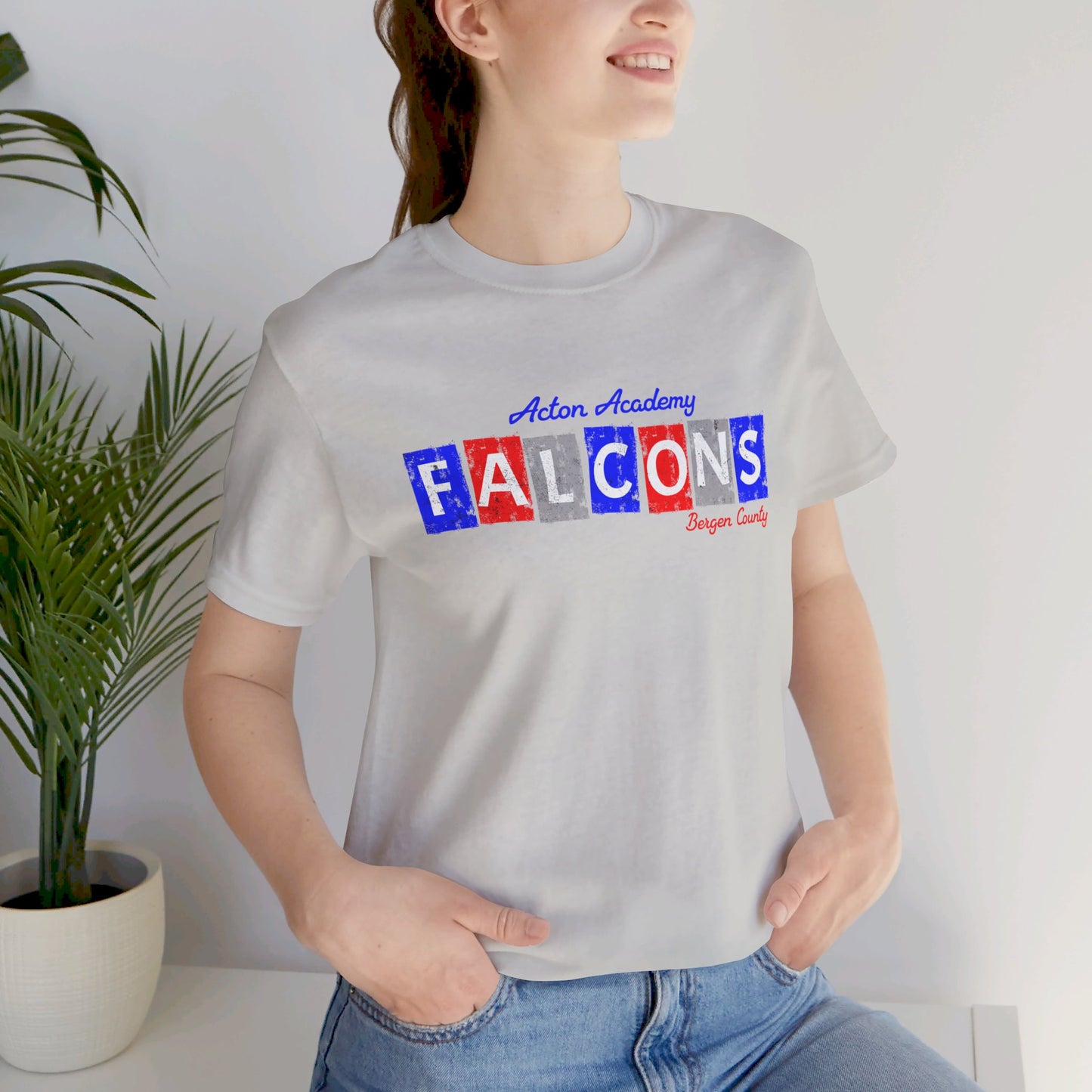 Acton Falcons Bergen Red Block Unisex Jersey Short Sleeve Tee