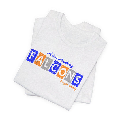 Acton Falcons Bergen Orange Block Unisex Jersey Short Sleeve Tee