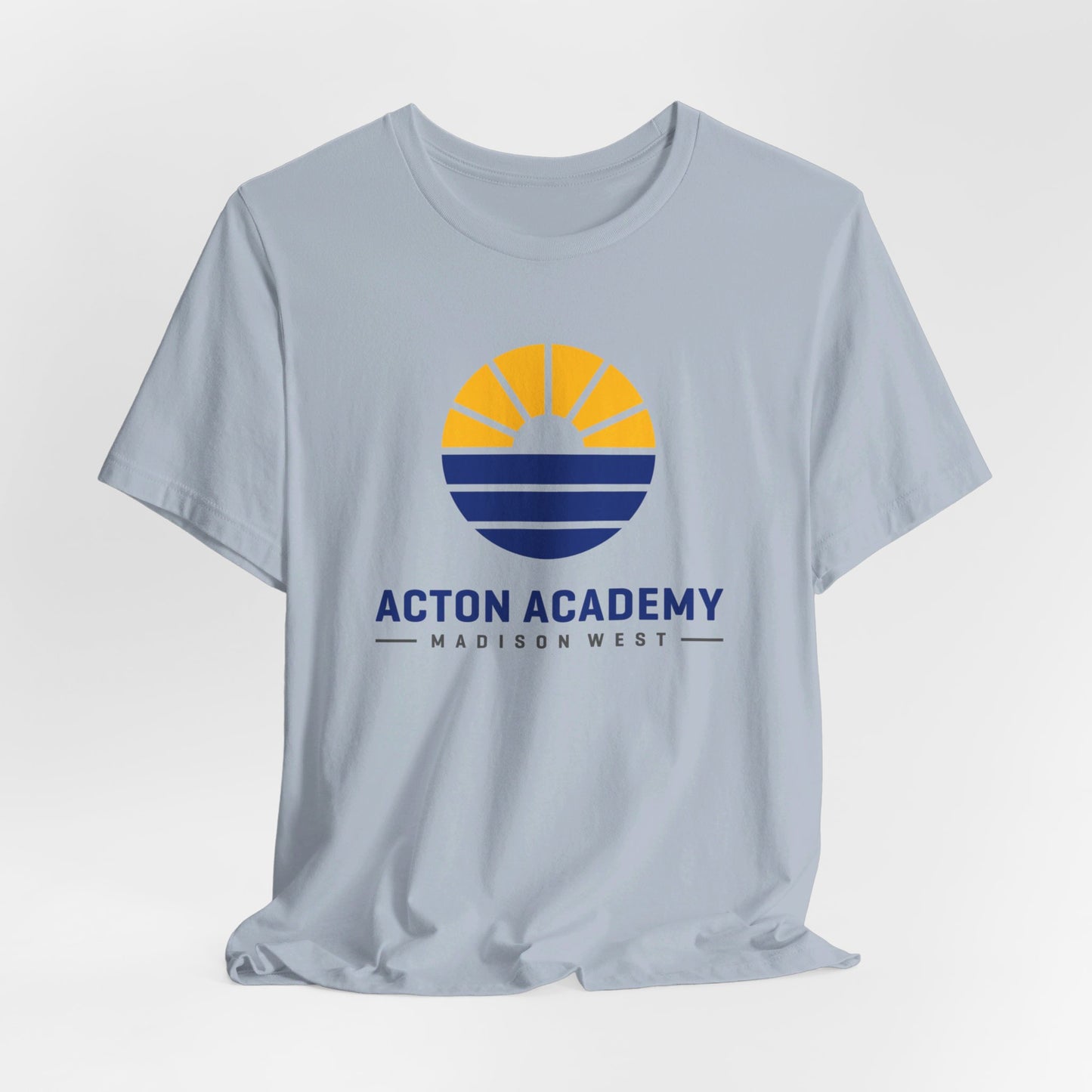 Acton Academy Madison West  blue/yellow Unisex Jersey Short Sleeve Tee