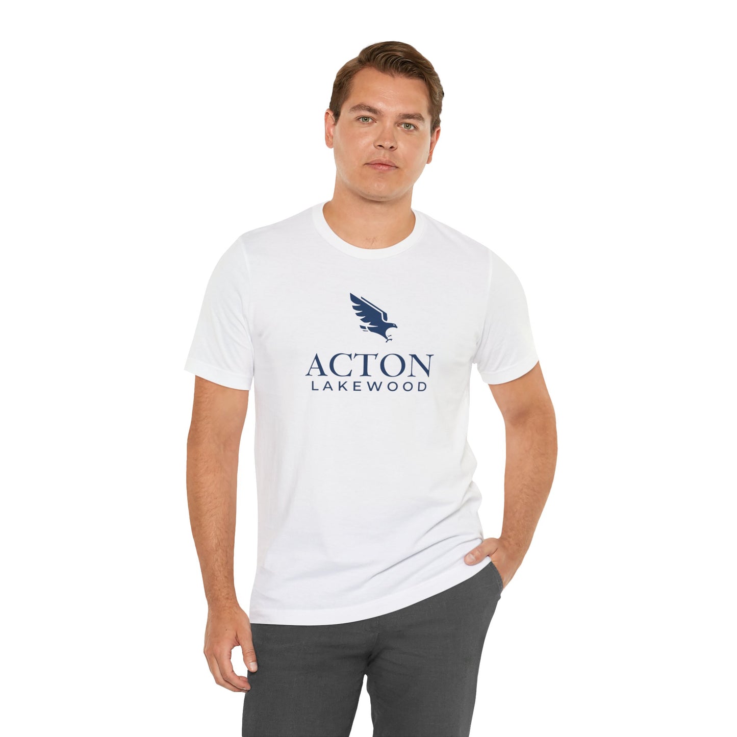 Acton Lakewood with blue logo Unisex Jersey Short Sleeve Tee