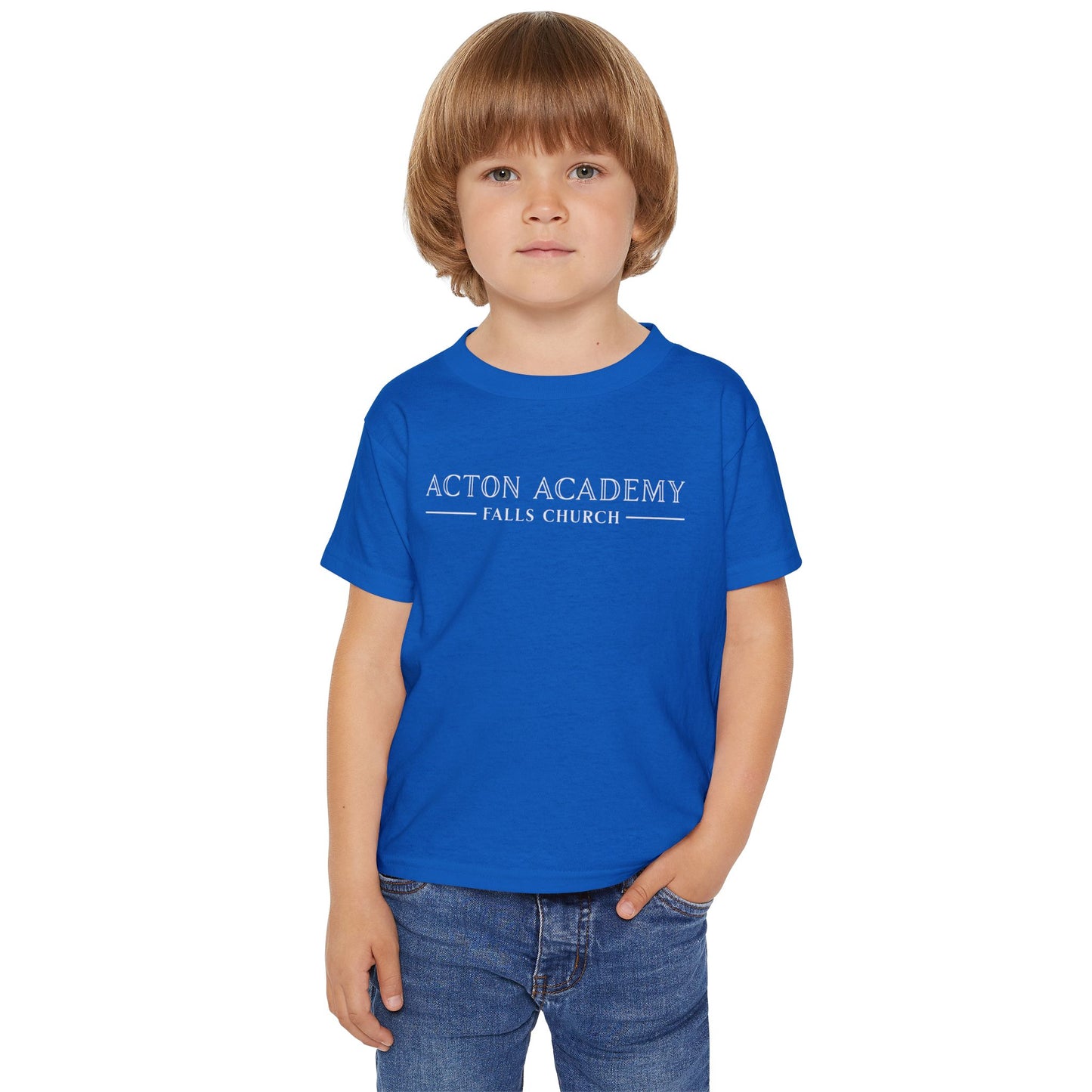 Acton Academy Falls Church White Logo Toddler T-Shirt for Little Learners