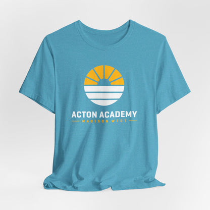 Acton Academy Madison West white/yellow logo Unisex Jersey Short Sleeve Tee