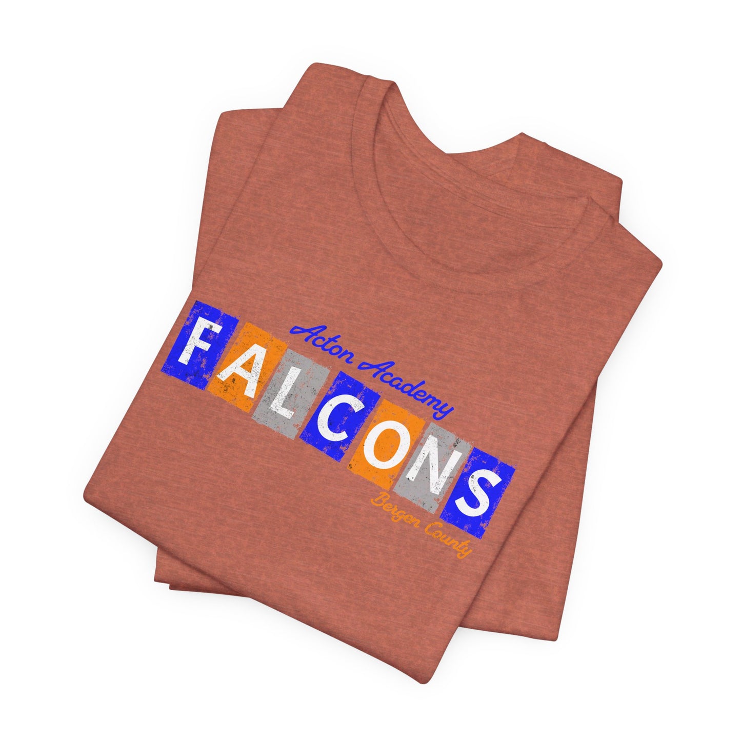 Acton Falcons Bergen Orange Block Unisex Jersey Short Sleeve Tee