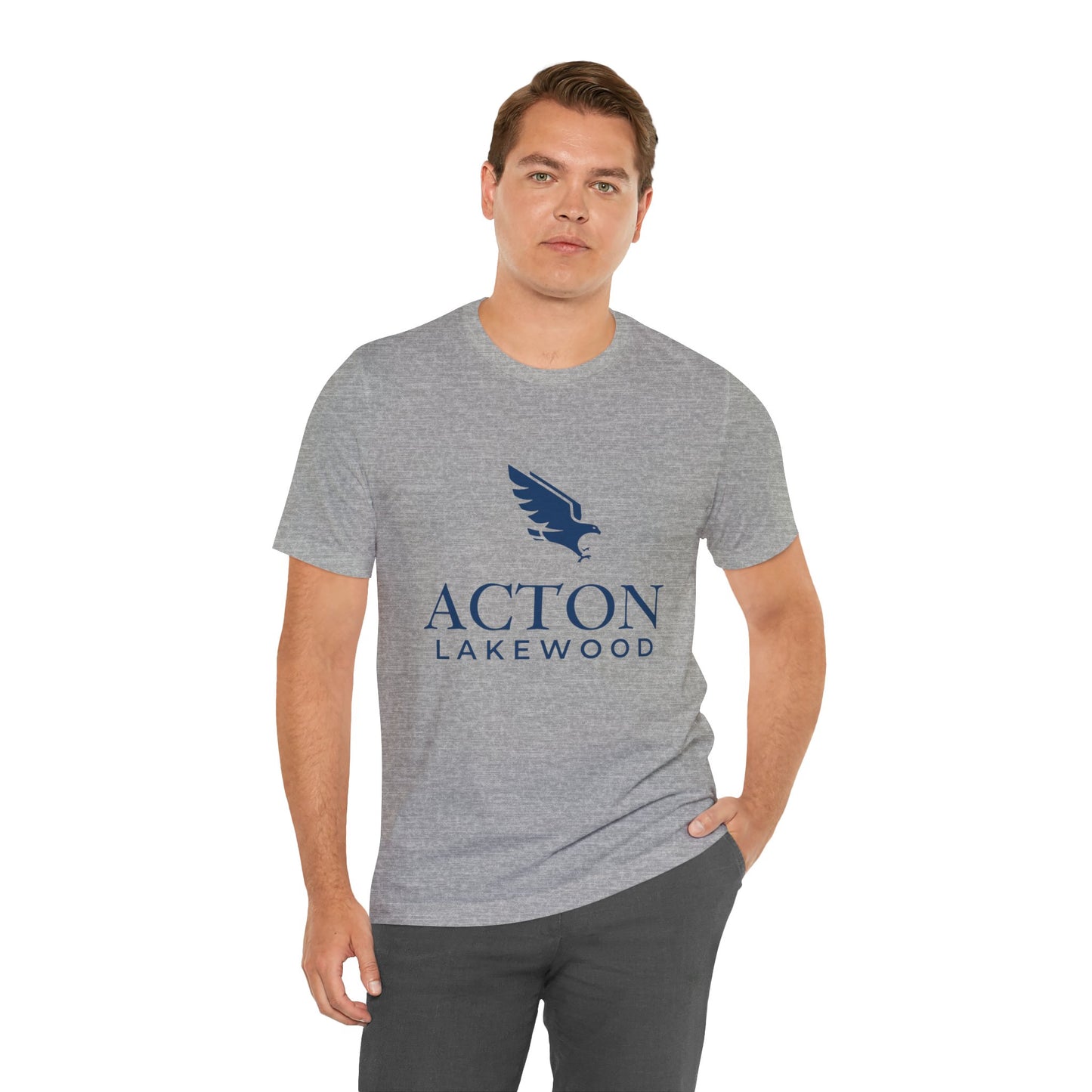 Acton Lakewood with blue logo Unisex Jersey Short Sleeve Tee