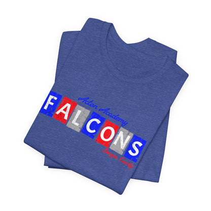 Acton Falcons Bergen Red Block Unisex Jersey Short Sleeve Tee