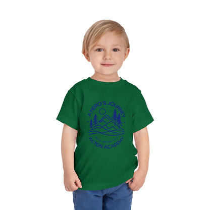 Hero's Journey Line Drawing with Acton Lakewood on back Toddler Short Sleeve Tee