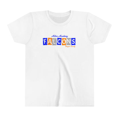 Acton Falcons Block Orange Youth Short Sleeve Tee