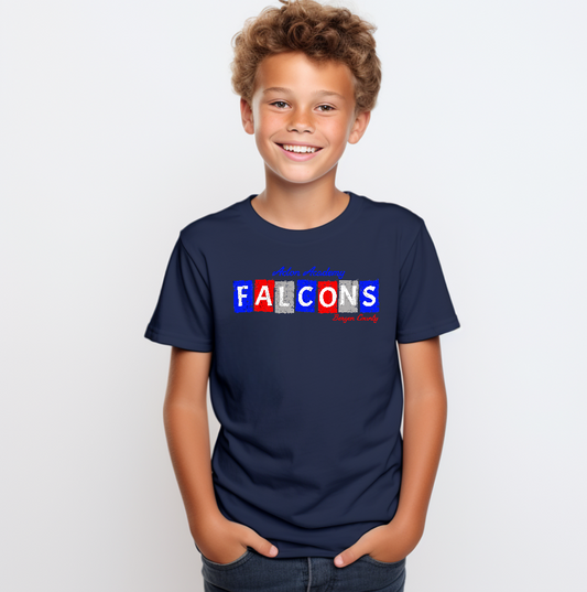 Acton Falcons Red Block Youth Short Sleeve Tee