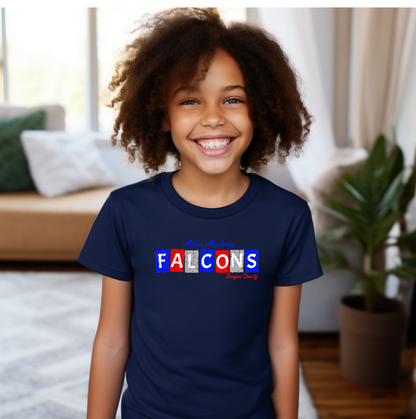 Acton Falcons Red Block Youth Short Sleeve Tee