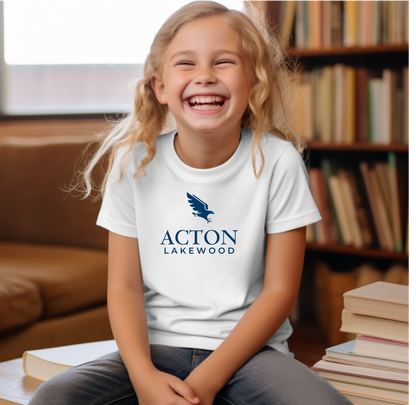 Acton Lakewood with blue logo Youth Short Sleeve Tee