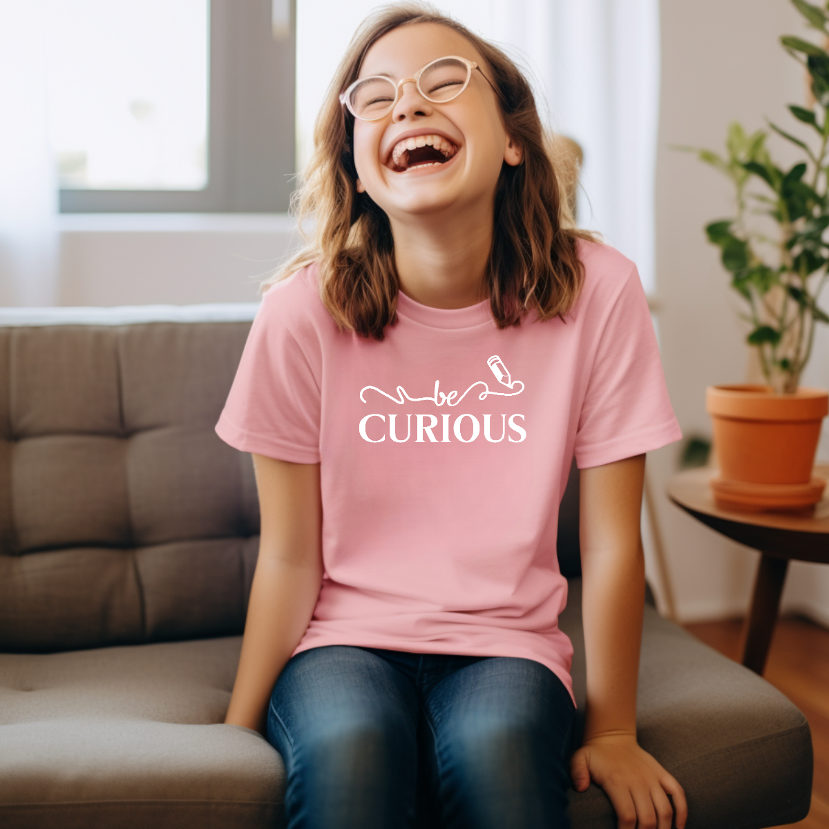 Be Curious with Blairsville logo Youth Short Sleeve Tee